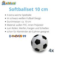 Softball Ø 10 cm schwarz/weiß, 4er Set